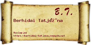 Berhidai Tatjána névjegykártya